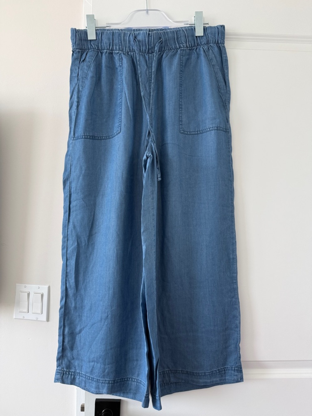 Thread & Supply Light Blue Wide Leg Pull-On Pants